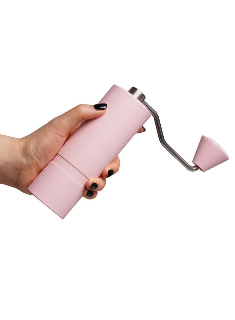 NUTTII Portable Manual Coffee Grinder – 27 Precise Grind Settings, Anti-Drop Design , CNC Stainless Steel Burr for Home & Travel | Goosey Series(Pink) - Image 1