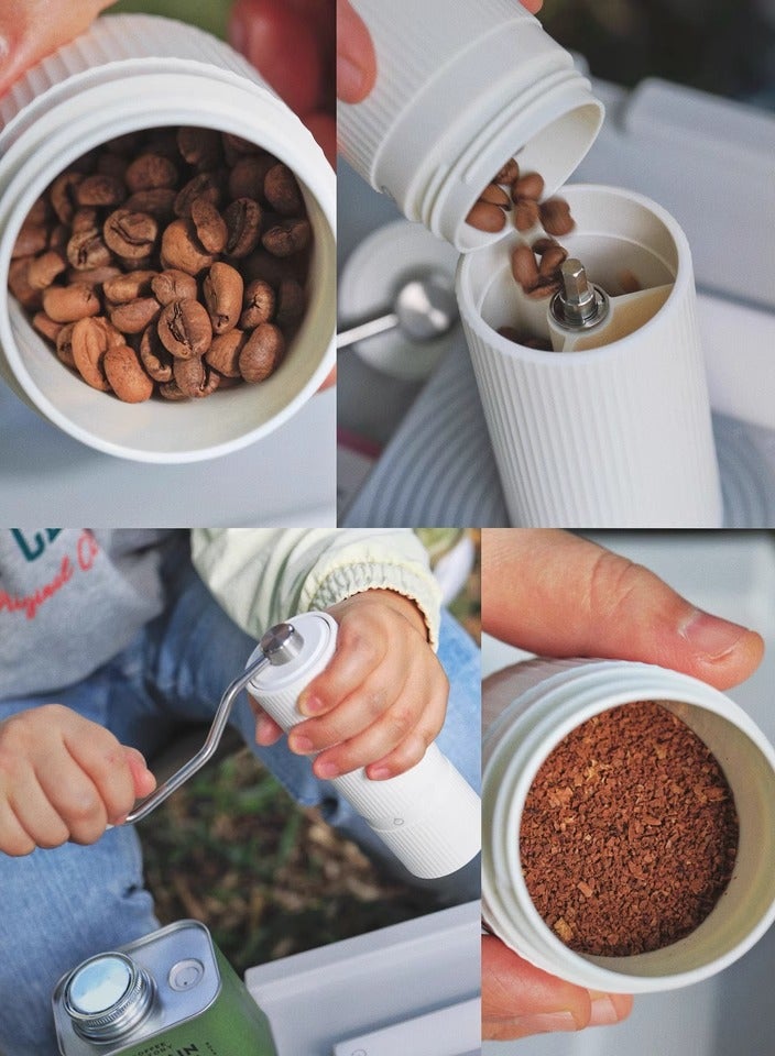 NUTTII Portable Manual Coffee Grinder – 27 Precise Grind Settings, Anti-Drop Design , CNC Stainless Steel Burr for Home & Travel | Goosey Series(Pink) - Image 4