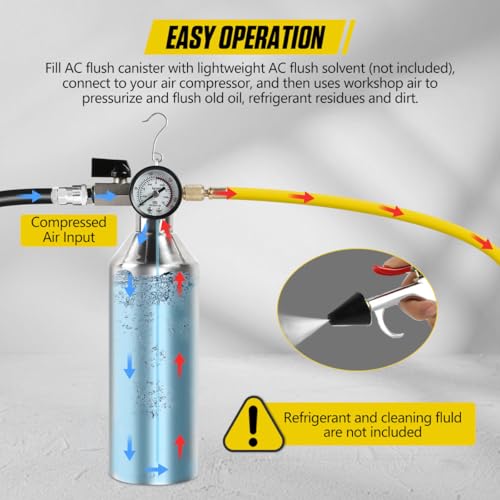 KAISAL AC Flush Kit Pressure Regulating&Relief Valve AC Cleaner Real-time Monitoring Pressure Gauge AC Cleaning Kit with Spray Head & Hook & 3.5FT Hose&Fitting for Air Conditioner Pipe, Condenser, Evaporator - Image 3