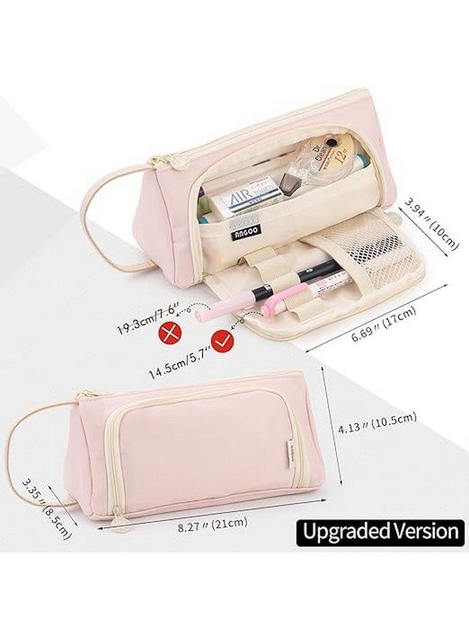 DROPOSALE Transparent Mesh Pen Pouch Keep Your Writing Essentials Organized and Visible Best for Student Exams Pack of 1 (Zoom Pink) - Image 3