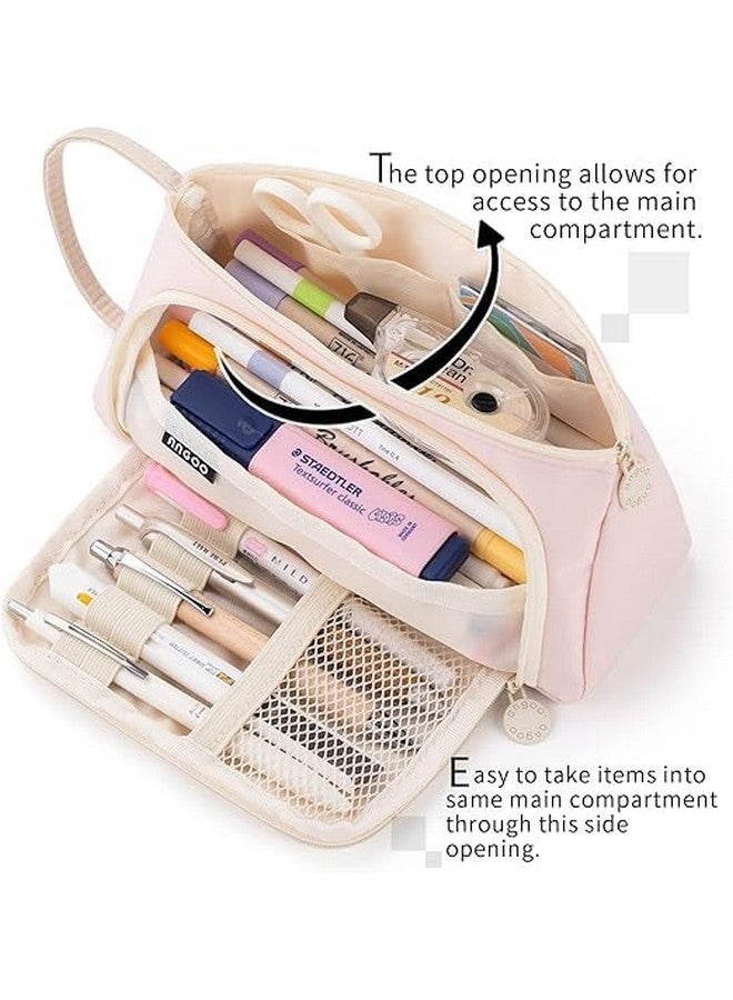 DROPOSALE Transparent Mesh Pen Pouch Keep Your Writing Essentials Organized and Visible Best for Student Exams Pack of 1 (Zoom Pink) - Image 2