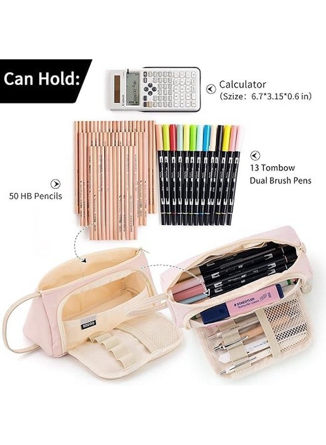 DROPOSALE Transparent Mesh Pen Pouch Keep Your Writing Essentials Organized and Visible Best for Student Exams Pack of 1 (Zoom Pink) - Image 4