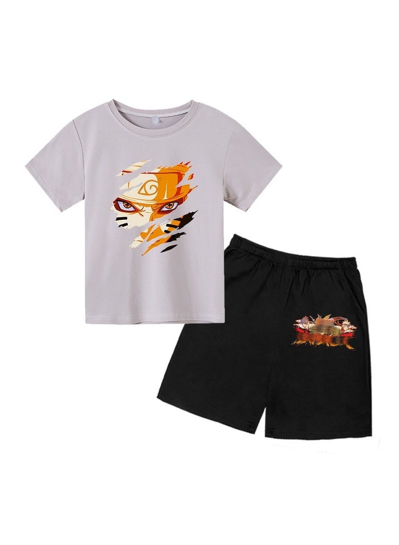 KUYING New Children's Clothing Short Sleeved Two-Piece Set