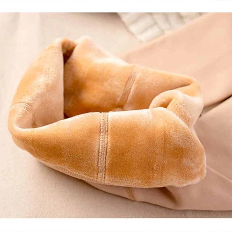Mistirik Mystical Women Plush Stockings Warm Fleece Tights Stockings Semi Transparent Fleece Lined Thickened Pantyhose Flawless Legs Tights Fleece Thin Pants Warm Socks