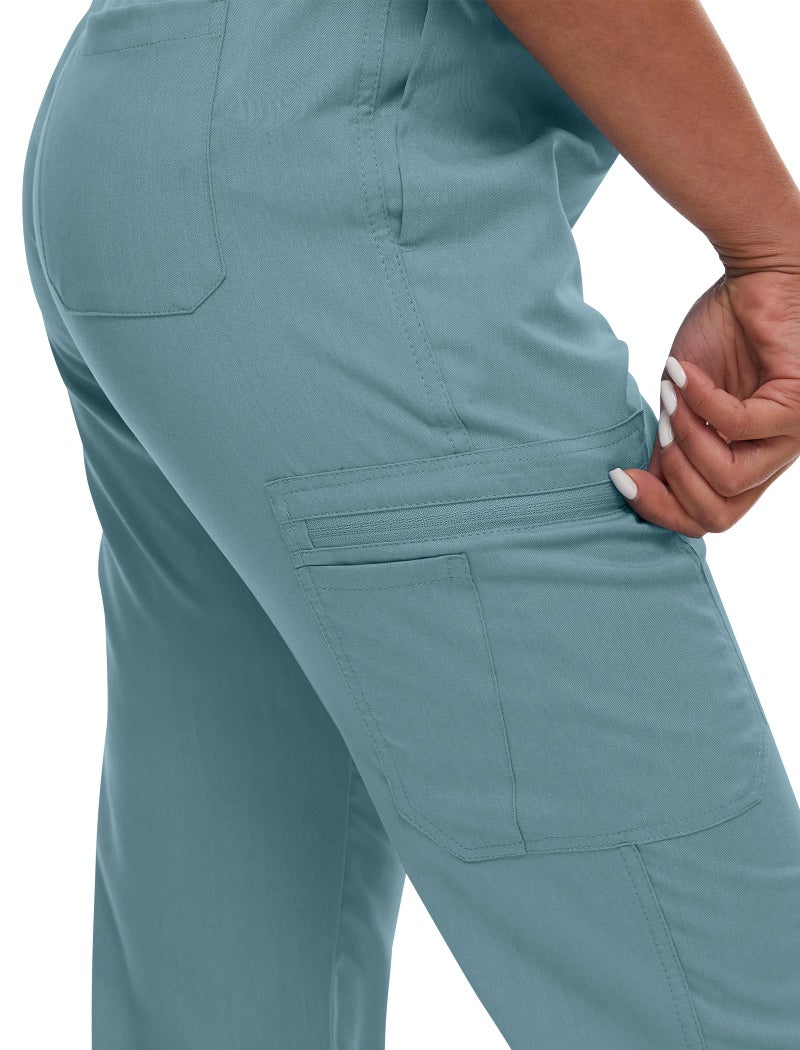 niaahinn Scrub for Women Scrubs Top with Classic V-Neck & Yoga Jogger Pants Medical Nursing Uniform Scrub Set (Light Blue, L) - Image 5