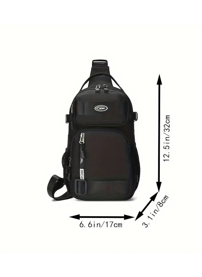 Scala Men's Large Capacity Crossbody Bag, Multi-Functional Crossbody Bag, Small Handbag, Travel Sports Bag 32 * 17 cm Black  - Image 3