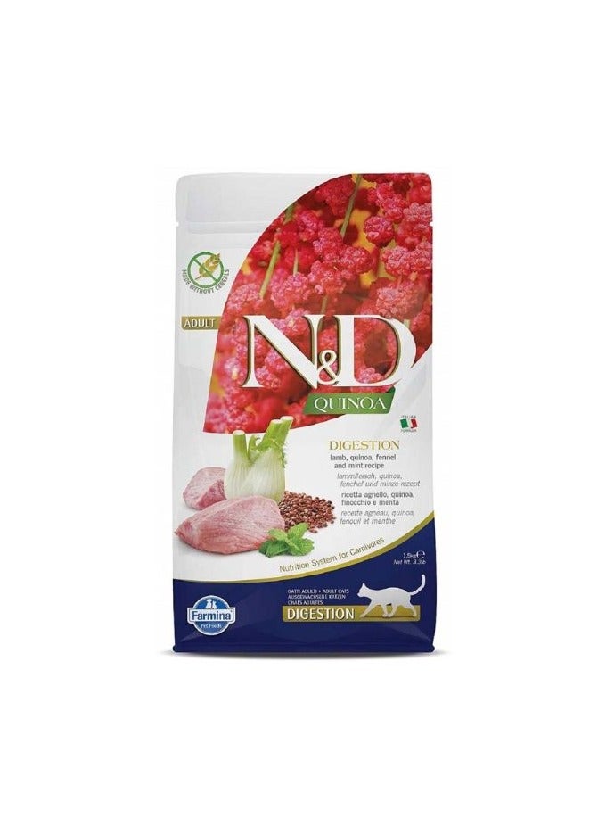 Farmina N&D Quinoa Digestion Lamb Dry Cat Food - 1.5 Kg - Image 1