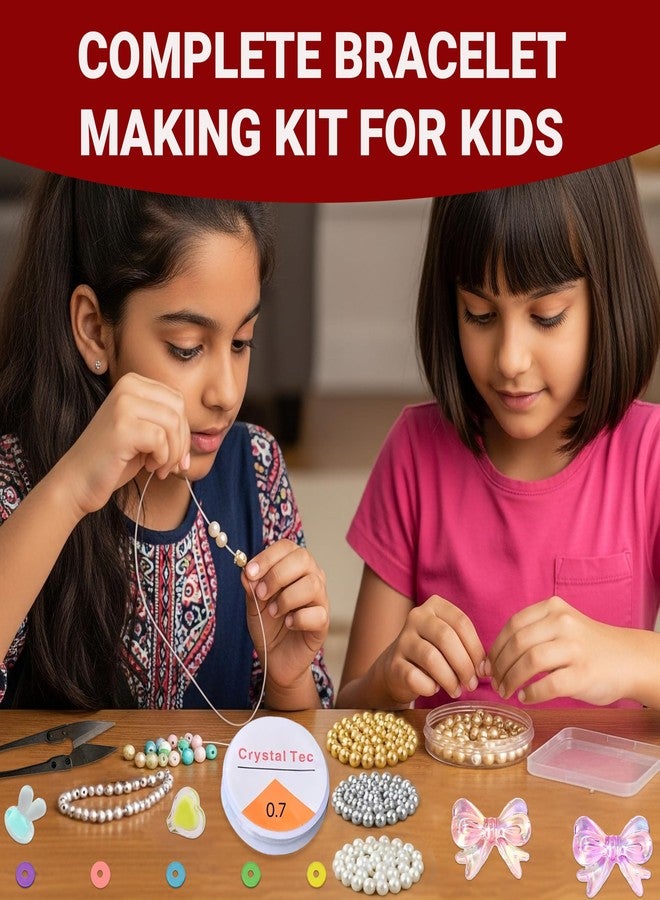 STEMTICS Bracelet Making Kit for Girls Age 5-8 Years Old with Polymer Clay Beads Charms and Manual | Stylish Jewellery Birthday Gift Set for Girl Kids 5, 6, 7, 8 Year Old - Image 5