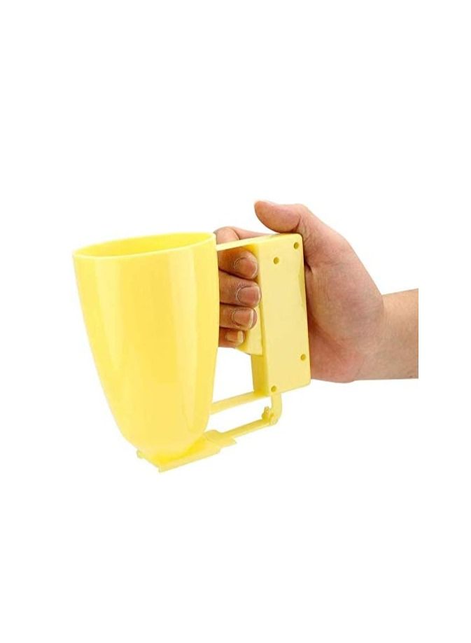 Batter Dispenser Hand Crank Hand-held Dispenser Cup Cake Special Baking Measuring Cup Yellow - Image 2