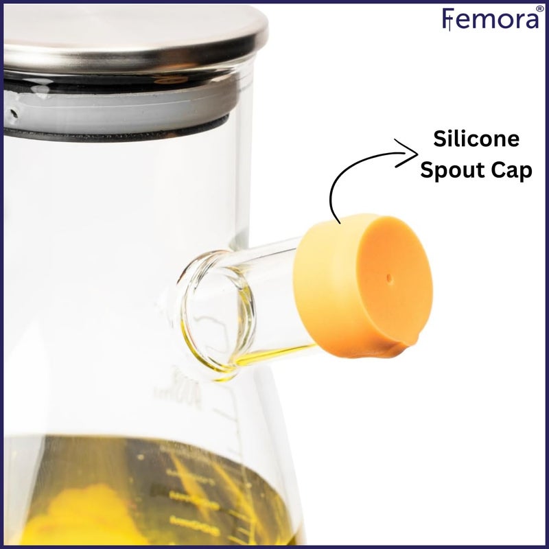 Femora Oil Dispenser | Glass Oil Bottle | 1 Year Warranty | Cooking Oil Dispenser 1000ml Pack of 1 Oil Bottle - Image 5