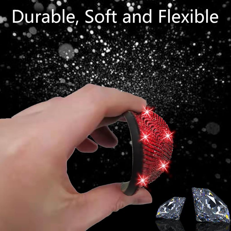 NBTEPEM 4pcs Bling Car Cup Holder Coaster, 2.75 inch Anti-Slip Shockproof Universal Fashion Car Coasters Insert Bling Crystal Rhinestone Automotive Interior Accessories for Women (4 pcs, Red) - Image 5