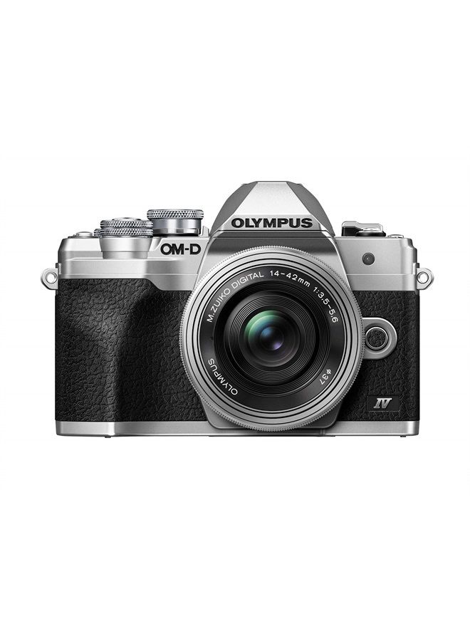 OLYMPUS E-M10 Mark IV Silver Micro Four Thirds System Camera M.Zuiko Digital ED 14-42mm F3.5-5.6 EZ kit 20MP Sensor 5-Axis Image Stabilization 4K Video Wi-Fi - Image 1