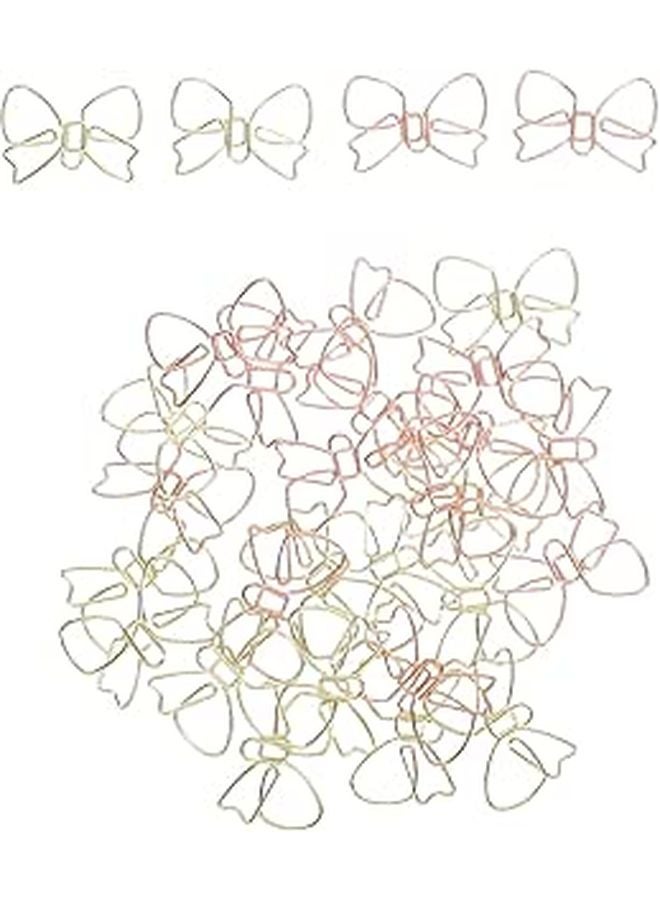دبابيس ورق معدنية مطلية بلونين على شكل ربطة عنق، 60 قطعة، مستلزمات مكتبية ومدرسية - Image 1