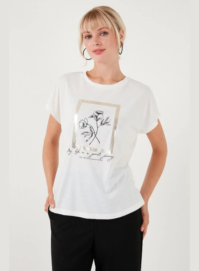 Lela Lela Printed Crew Neck Regular Fit T-Shirt Women's T-Shirt 6671006