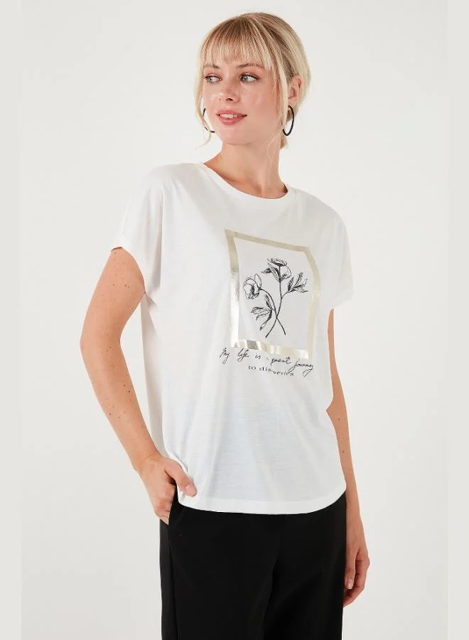 Lela Lela Printed Crew Neck Regular Fit T-Shirt Women's T-Shirt 6671006