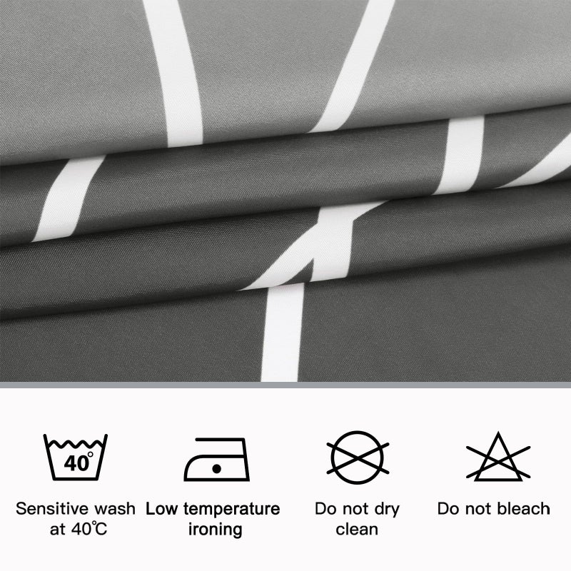 Punkray Ombre Dark Grey Striped Fabric Shower Curtain for Bathroom with 12 Hooks  Shower Curtains for Bathroom  Waterproof Bath Accessories Hotel Style - Machine Washable 72 X 72 - Image 5