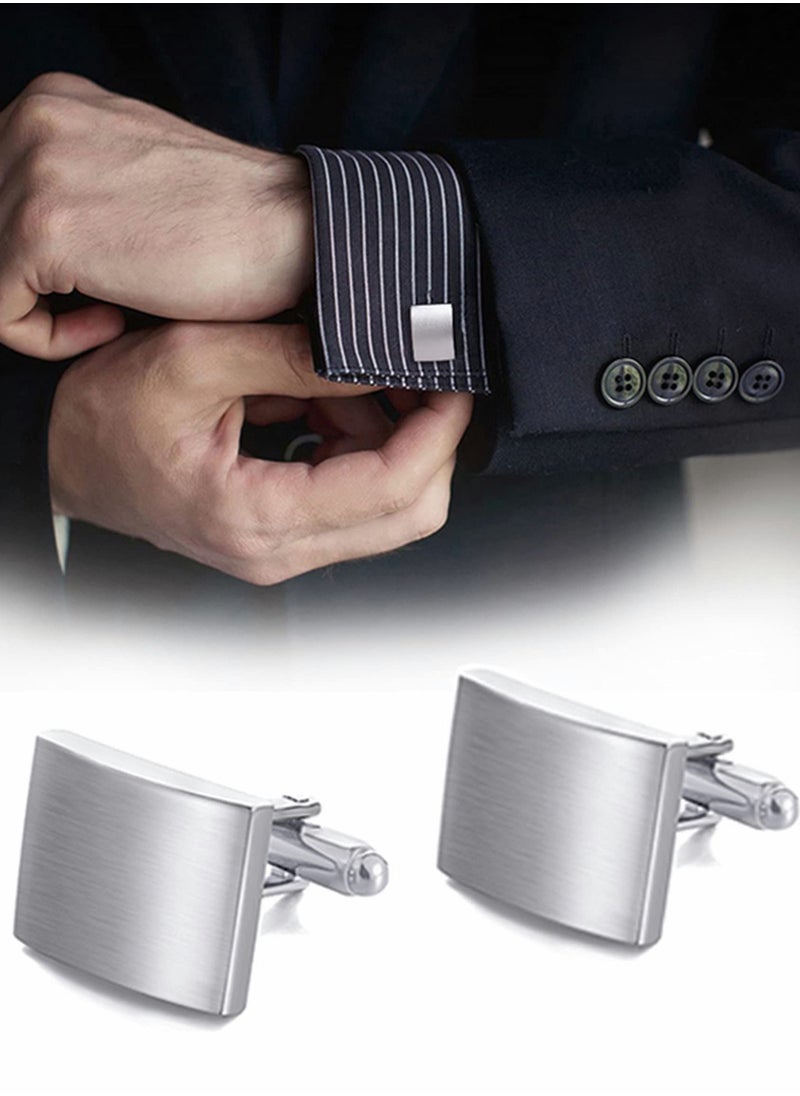 SYOSI - 6 Pairs Cufflinks Classic Striped Disc Square Spherical Knot CZ Rectangle Cylindrical Cufflinks Set for Men - Image 1