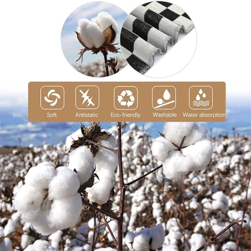 LEEVAN Black and White Checkered Outdoor Area Rug 5x7 ft Machine Washable Checkerboard Indoor Rug Extra Large Patio Rugs Woven Cotton Plaid Floor Carpet for Living Room/Balcony/Backyard - Image 3