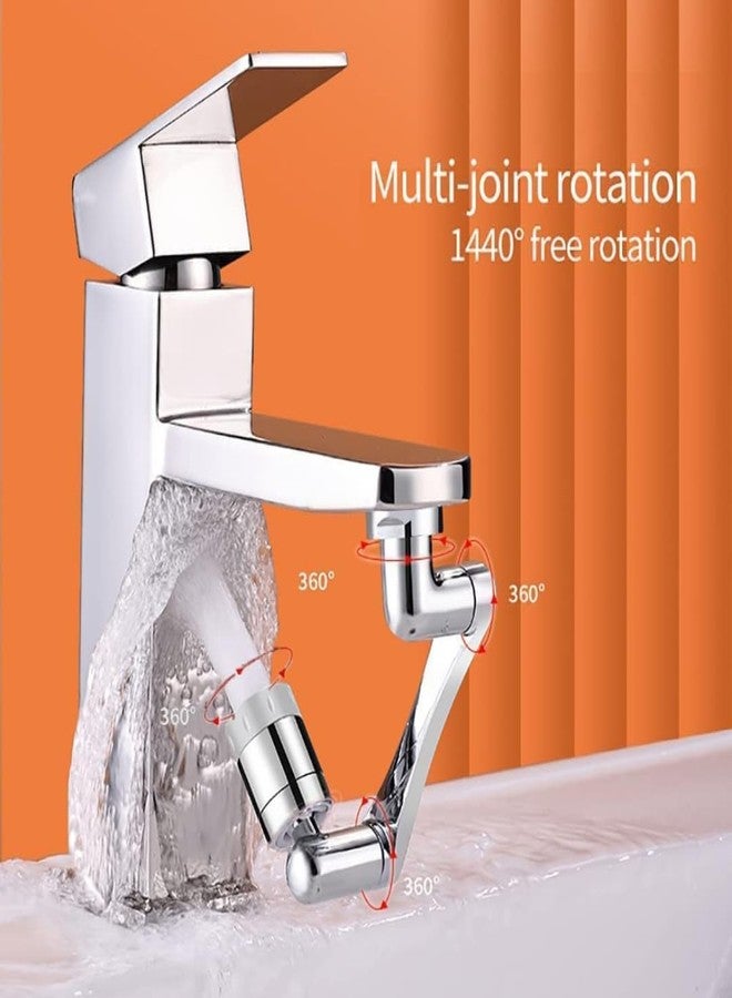COSVIT Stainless Steel 1080° Two Gear Extension Faucet Aerator Universal Rotating,Swivel Splash Filter Faucet Dual Sprayer Bathroom Steel Sink Aerator Extender With Water Outlet Modes - Image 5