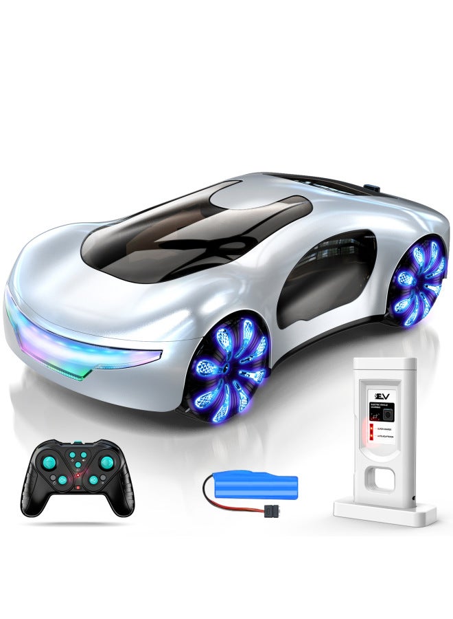 إسكدنيا مفهوم الطاقة سيارة التحكم عن بعد رذاذ الانجراف سيارة مع الموسيقى الخفيفة للأطفال لعبة الحث على الإيماءات - اللون: Cv-e600 أبيض جهاز تحكم عن بعد واحد - Image 1