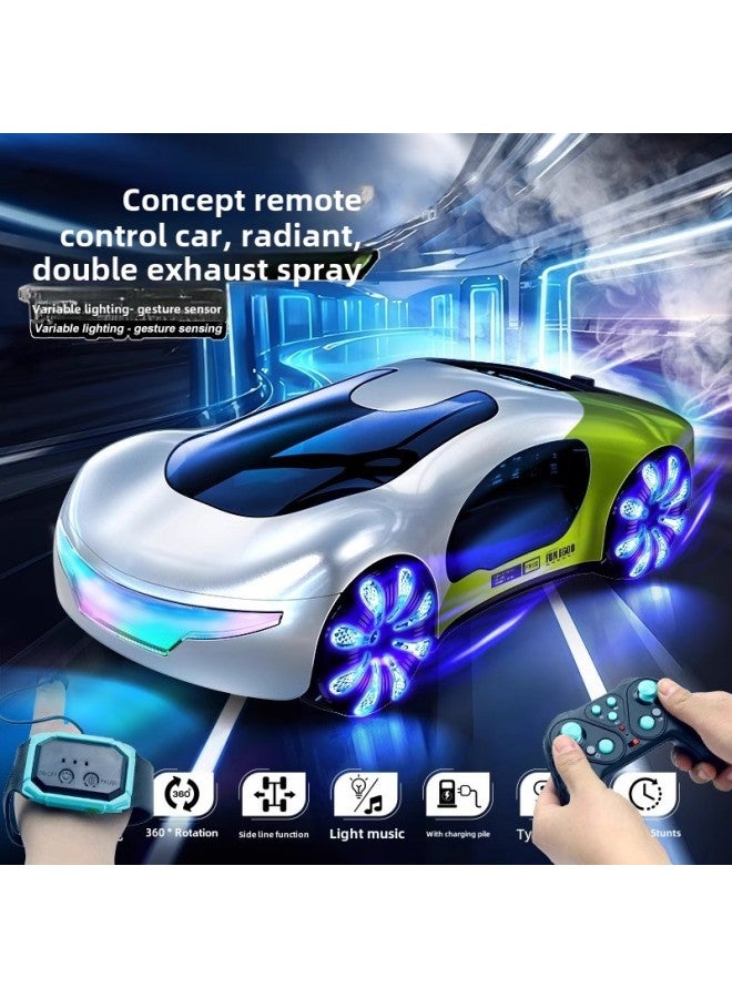 إسكدنيا مفهوم الطاقة سيارة التحكم عن بعد رذاذ الانجراف سيارة مع الموسيقى الخفيفة للأطفال لعبة الحث على الإيماءات - اللون: Cv-e600 أبيض جهاز تحكم عن بعد واحد - Image 2
