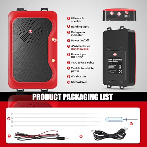 FYA Under Hood Rodent Car Repeller, 3 Power Supply Methods, Ultra Sonic Car Rat Electronic Repellent, Ultrasonic Mouse Repellent Rat Squirrel, Keep Animal Away from Car Engine Vehicle - Image 2