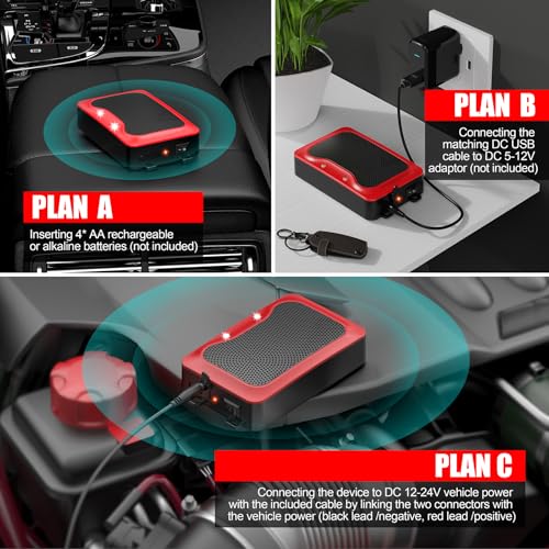 FYA Under Hood Rodent Car Repeller, 3 Power Supply Methods, Ultra Sonic Car Rat Electronic Repellent, Ultrasonic Mouse Repellent Rat Squirrel, Keep Animal Away from Car Engine Vehicle - Image 4