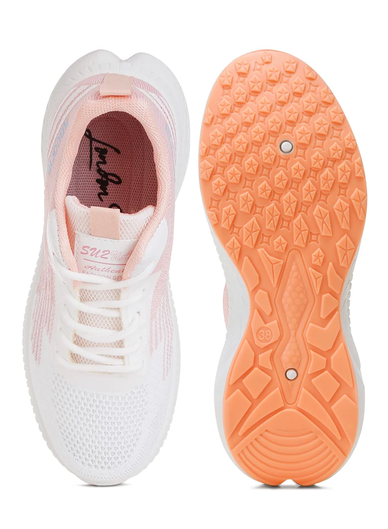 London Rag Lace-Up Chunky Sneakers in Pink