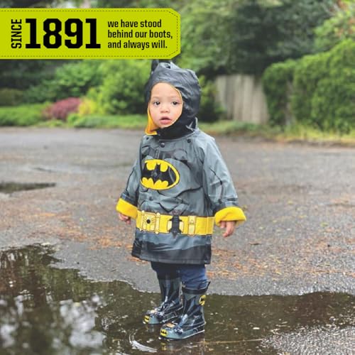 Western Chief Boys Waterproof Printed Rain Boot with Easy Pull on Handles - Batman Everlasting, 1 M US Little Kid - Image 3