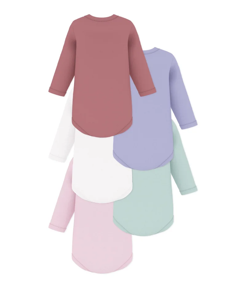 بيتي باتو Pack Of Plain Cotton Long-Sleeved Bodies For Babies