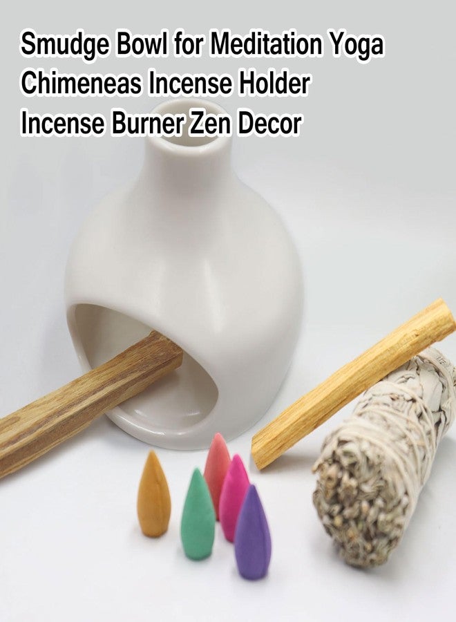 HYPOSFEE Palo Santo Holder Burner - Chimenea Incense Dish Handmade Ceramic for Palo Santo and Sticks - Sage Holder Ash Catcher for Meditation Decor - Image 3