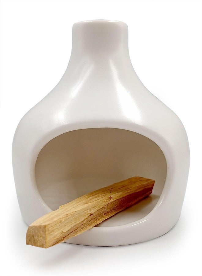HYPOSFEE Palo Santo Holder Burner - Chimenea Incense Dish Handmade Ceramic for Palo Santo and Sticks - Sage Holder Ash Catcher for Meditation Decor - Image 1