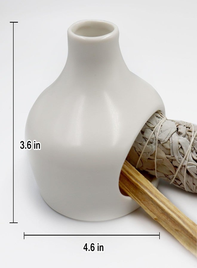 HYPOSFEE Palo Santo Holder Burner - Chimenea Incense Dish Handmade Ceramic for Palo Santo and Sticks - Sage Holder Ash Catcher for Meditation Decor - Image 2