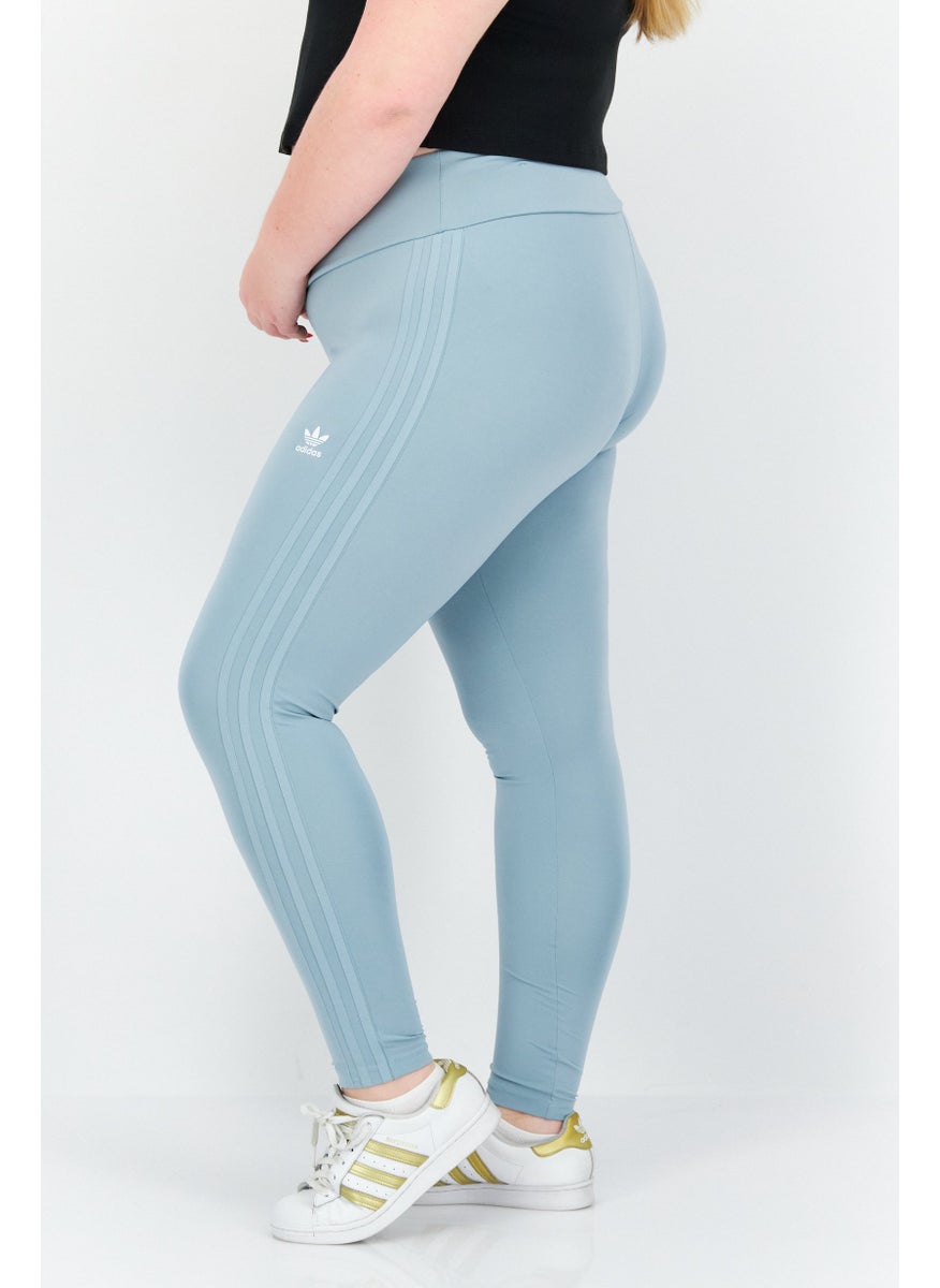 adidas Originals - Women Plus Size Brand Logo Leggings, Blue - Image 1