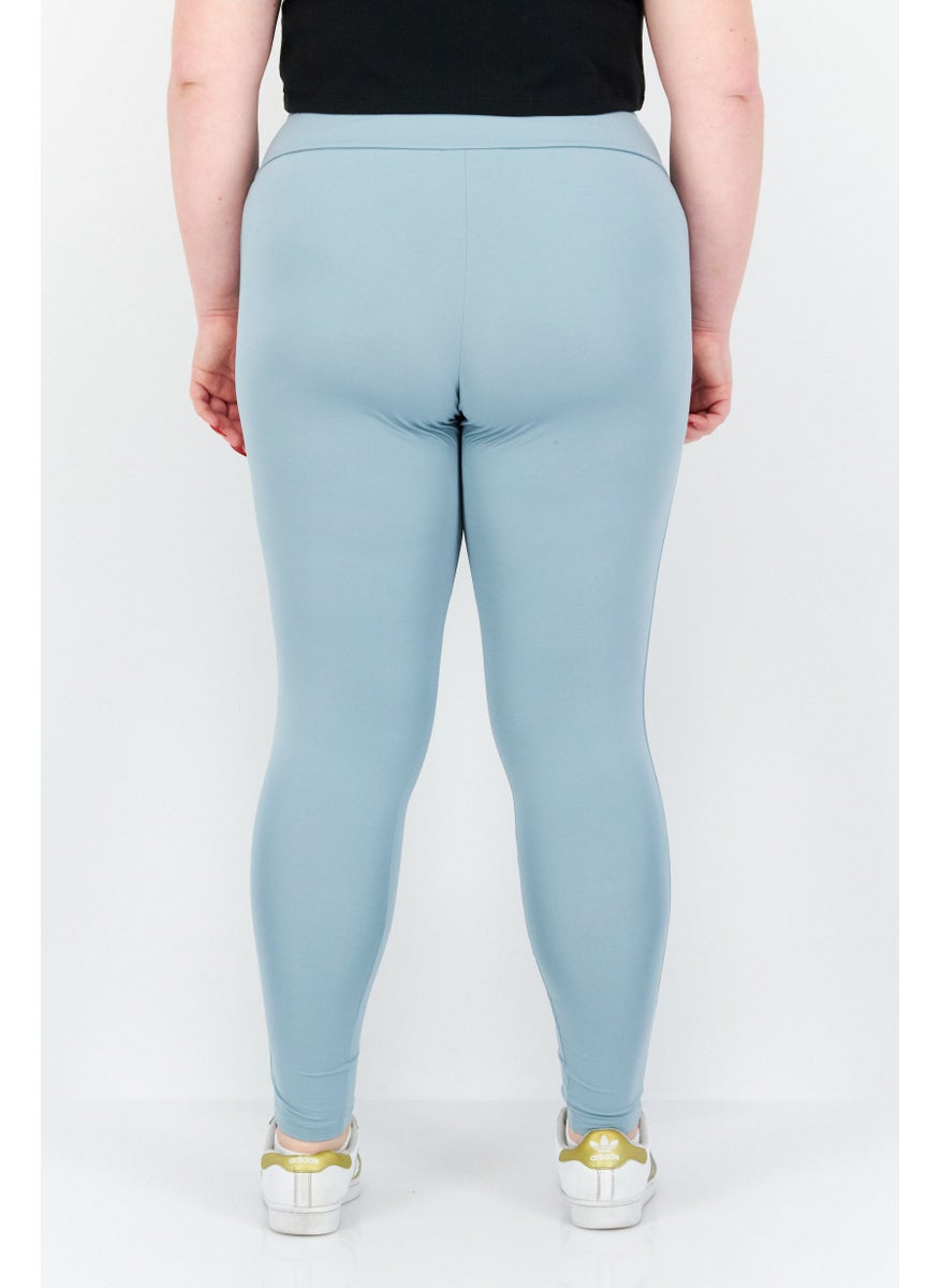 adidas Originals - Women Plus Size Brand Logo Leggings, Blue - Image 1