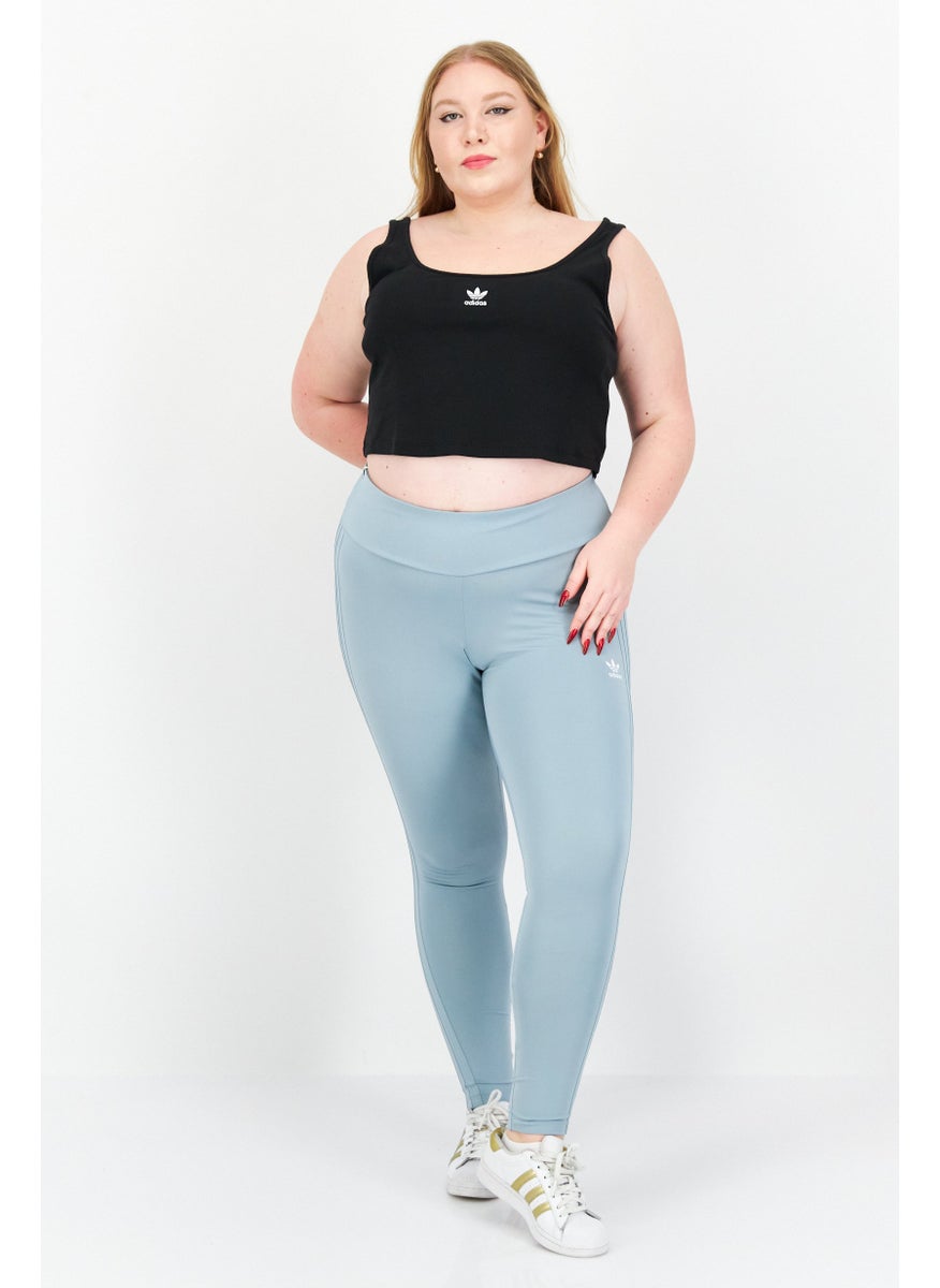 adidas Originals - Women Plus Size Brand Logo Leggings, Blue - Image 1