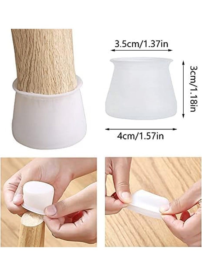 8 PCS Furniture Legs Caps Furniture Silicon Protection Cover, Chair Leg Caps Silicone Floor Protector Round Furniture Table Feet Cover, Anti-Slip Bottom Chair Pads - Image 2