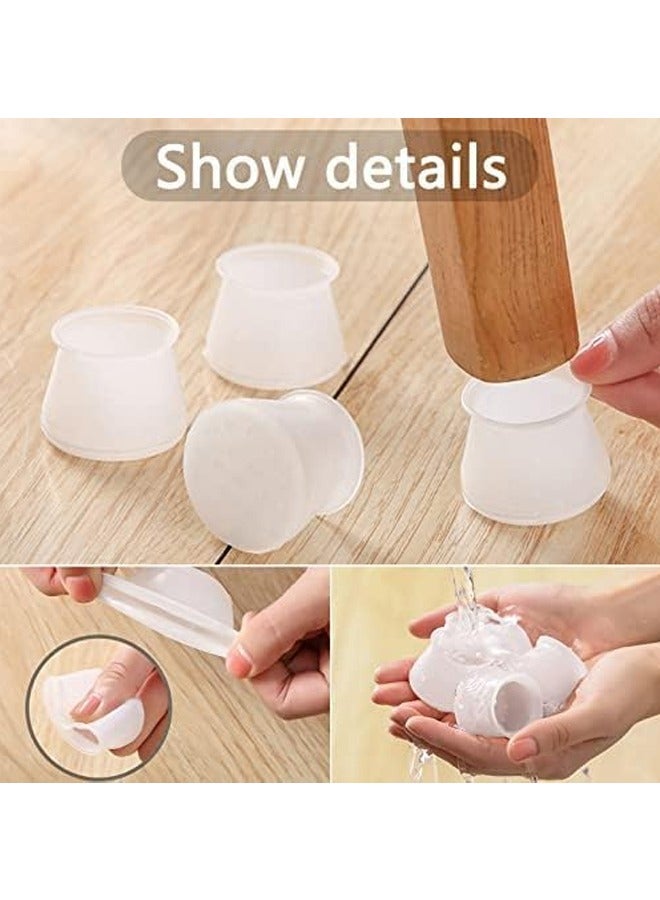 8 PCS Furniture Legs Caps Furniture Silicon Protection Cover, Chair Leg Caps Silicone Floor Protector Round Furniture Table Feet Cover, Anti-Slip Bottom Chair Pads - Image 5