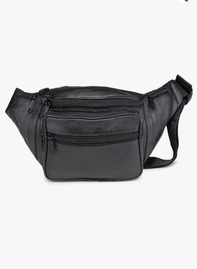 POPREX Waist Bags for Men Women- Branded Zippers, Waterproof Pocket, Large Fanny Pack for Hiking Travel Camping Running Sports Outdoors, Money Belt with Adjustable Strap (Black) Pack of - Image 2