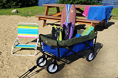 UpBloom - Patent Pending Wagon Liner and Cover with Easy Unloading Handles - Heavy Duty and Waterproof Accessories for Folding Utility Carts, Portable Beach, and Wheelbarrow Styles - Image 3