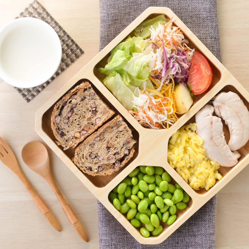 laboos La Boos Square Dish Healthy Separation Plates, Cereals, Cegetables, Protein, Keep Health Ratio Per Meal, Lunch Plate, Dinner Dish (Square Dish)  - Image 2