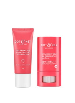 Dot & Key Strawberry Dewy Sunscreen Stick & Strobe Cream Skin Combo (2 Items In The Set)  - Image 1