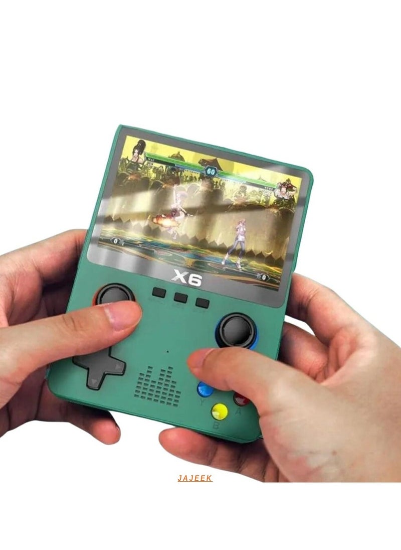 JAJEEK X6 Fusion Grip: Next-Gen High-Definition Handheld Game Console with Dual Joysticks, 32GB Storage, Arcade Emulation, 3.5-inch IPS Screen, and 6000+ Preloaded Games - Image 1