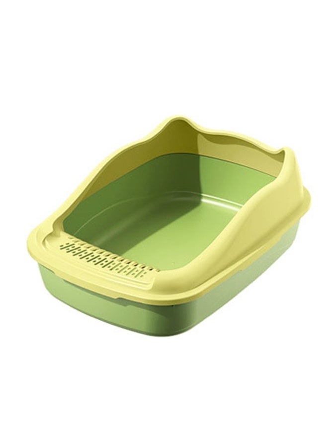 أن ان سي بيتس صندوق قمامة القطط مع مغرفة قمامة، سياج مرتفع، دواسة فلتر رمل، وتصميم قابل للفصل، مرحاض قطط مضاد للرذاذ للقطط الصغيرة، مناسب للاستخدام الداخلي والخارجي، سهل التنظيف (أخضر) - Image 1