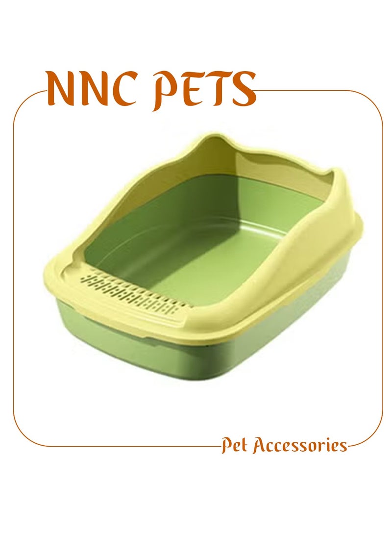 NNC PETS Cat litter box with Litter scoop, Raised fence, Sand filter pedal, and Detachable design, Anti-splash cat toilet for Small cats, Suitable for Indoor & Outdoor, Easy to clean (Green) - Image 1