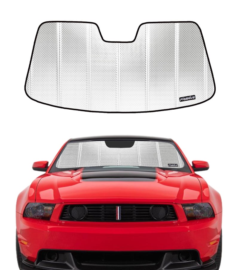 Pigenius Windshield Sun Shade for Ford Mustang 20102012 Reflective Aluminum Film Front Window Sunshade BLAZBLOCK