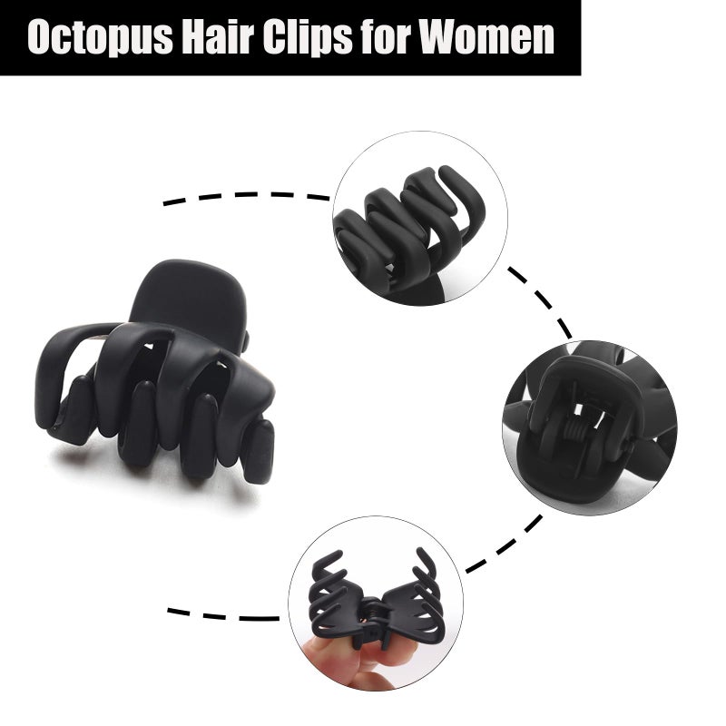 Cobahom 12 Pack Small Hair Claw Clips 1.2 Inch Matte for Thin Hair No-Slip Mini Styling Accessories for Women and Girls (Matte Black) - Image 4
