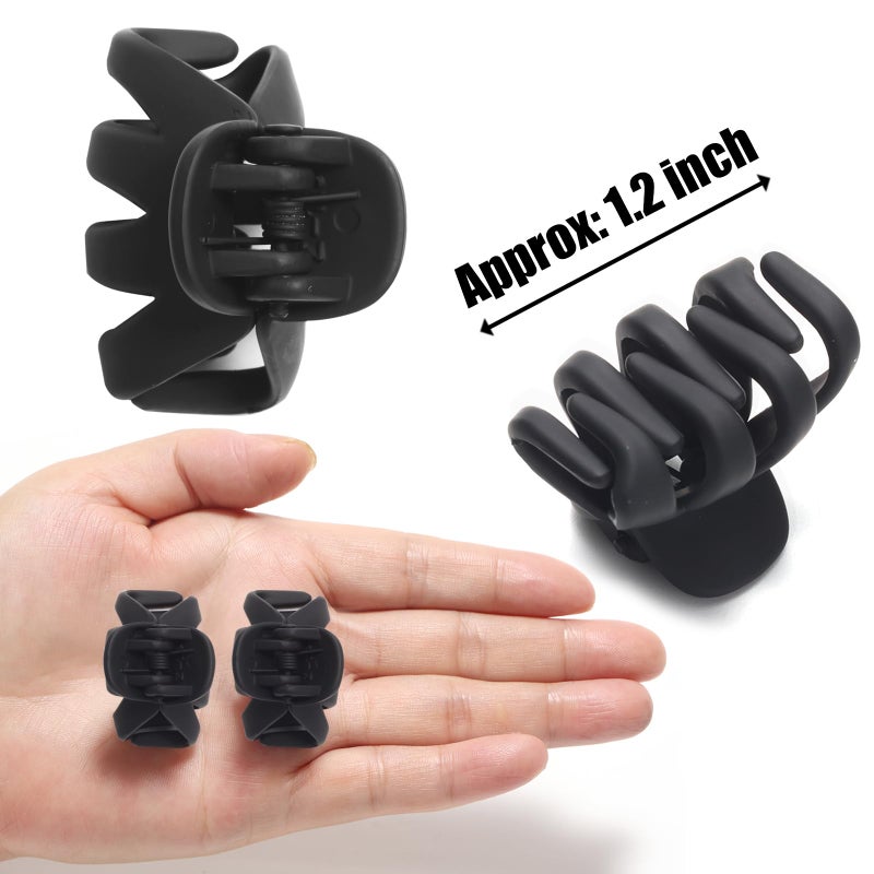 Cobahom 12 Pack Small Hair Claw Clips 1.2 Inch Matte for Thin Hair No-Slip Mini Styling Accessories for Women and Girls (Matte Black) - Image 3