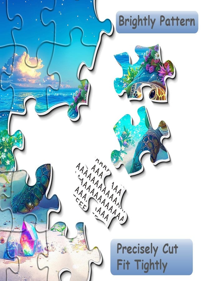 PPuzzling Sea Turtle Puzzles for Adults 1000 Pieces, Diamond Art Animal Jigsaw Puzzles, Challenging Beach Turtles Puzzle as Home Decor - Image 4