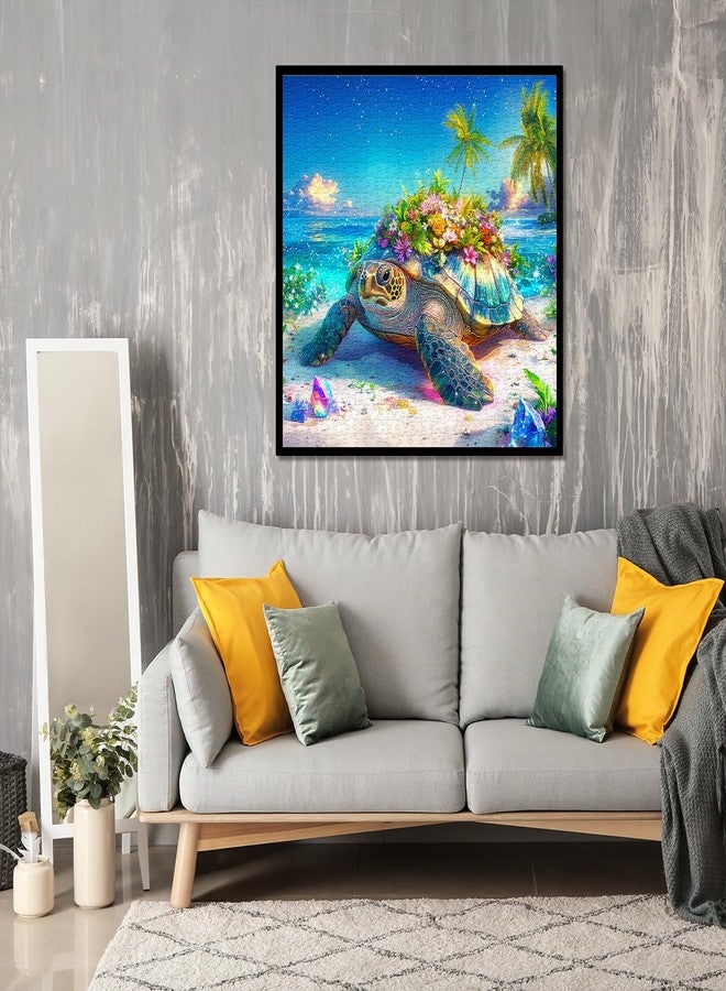 PPuzzling Sea Turtle Puzzles for Adults 1000 Pieces, Diamond Art Animal Jigsaw Puzzles, Challenging Beach Turtles Puzzle as Home Decor - Image 5